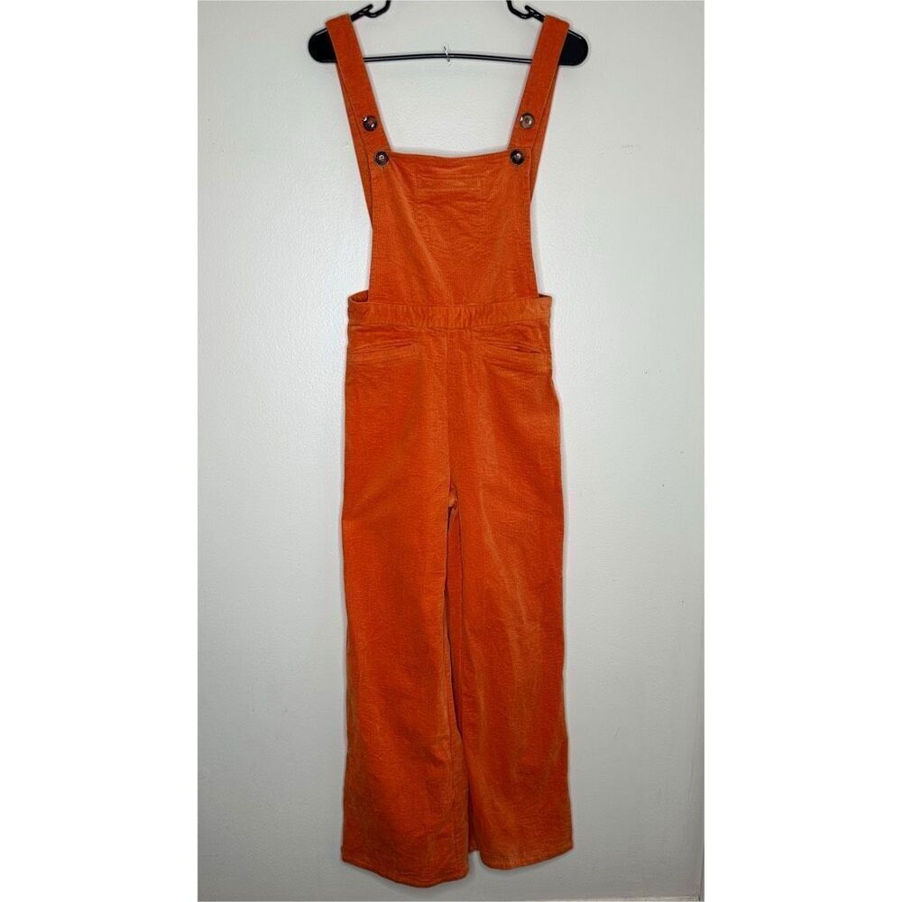 Saint Geraldine Suggs Overalls Orange Corduroy Adjustable Straps size Small‎